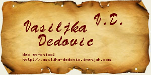 Vasiljka Dedović vizit kartica